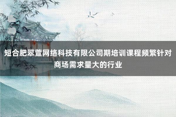 短合肥翠萱网络科技有限公司期培训课程频繁针对商场需求量大的行业
